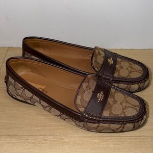 Coach Janie Loafer Signature Jacquard Maple